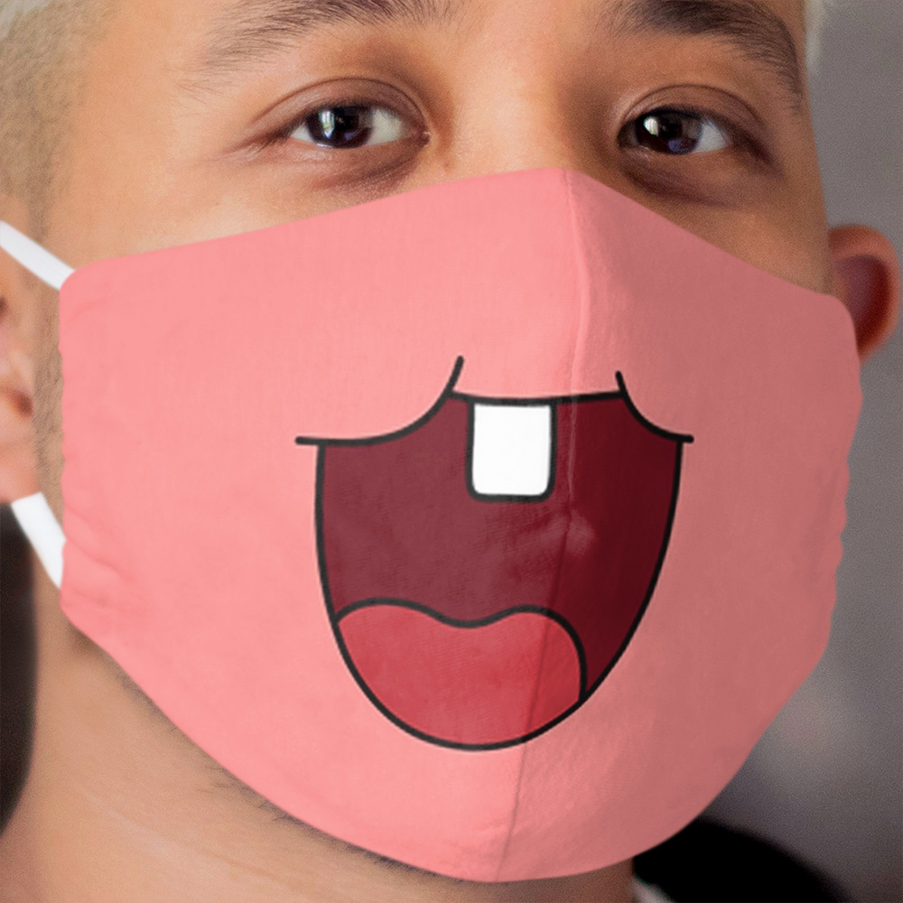 PATRICK STAR ONE TOOTH SMILE (SPONGEBOB) Cloth Face Mask - Chief T-shirt