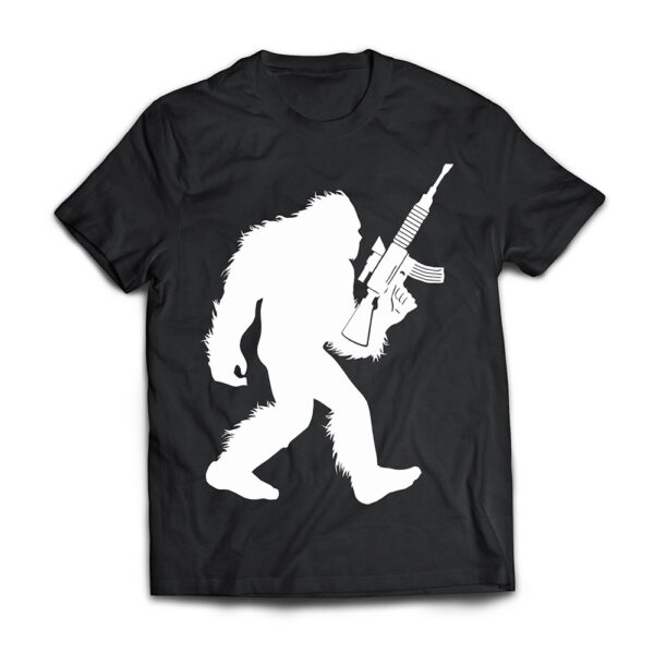 Bigfoot With Rifle Sasquatch 2nd Amendment Gun T Shirt