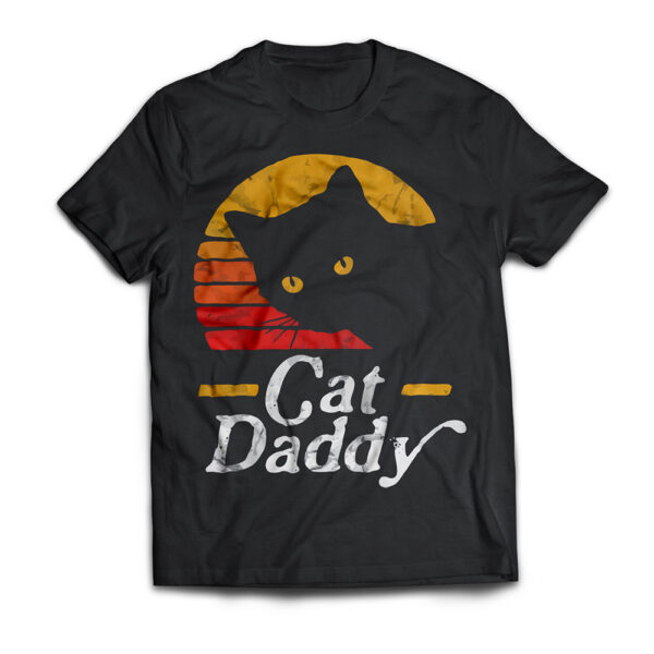 Cat Daddy Vintage Eighties Style Cat Retro Distressed T Shirt