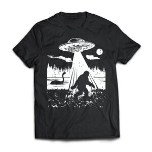 Bigfoot UFO Abduction Funny Sasquatch Aliens Cryptozoology T-Shirt