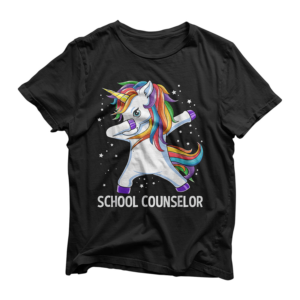 Dabbing Unicorn Back To School Gift For School Counselor T-Shirt