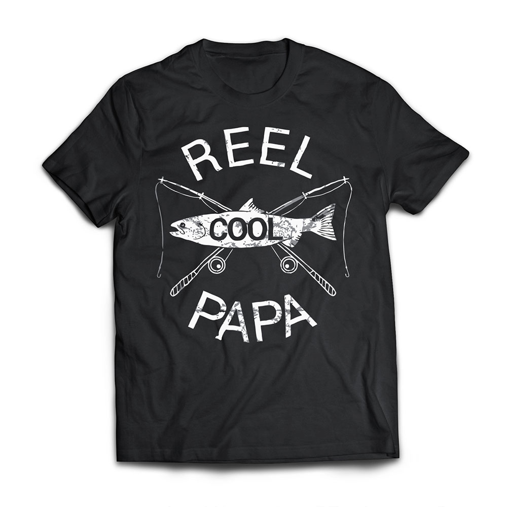Father's Day Gifts T-Shirt Fishing Reel Cool Papa Dad FUNNY T-Shirt