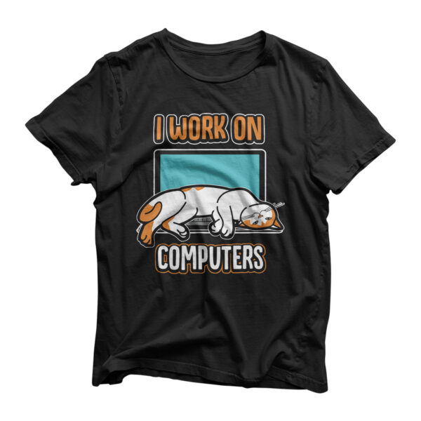 Funny Cats and Computers Halloween Kitty for pet lovers T-Shirt