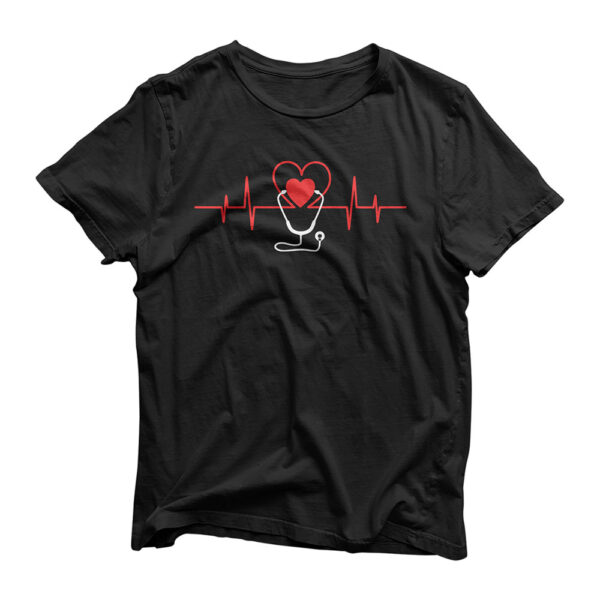 Heart Heartbeat Stethoscope Valentines Day Gifts For Nurses T-Shirt