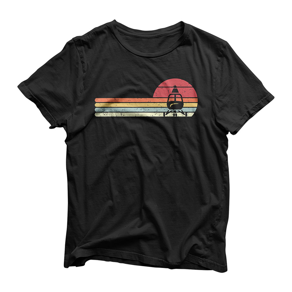Helicopter Shirt. Retro Style Pilot T-Shirt