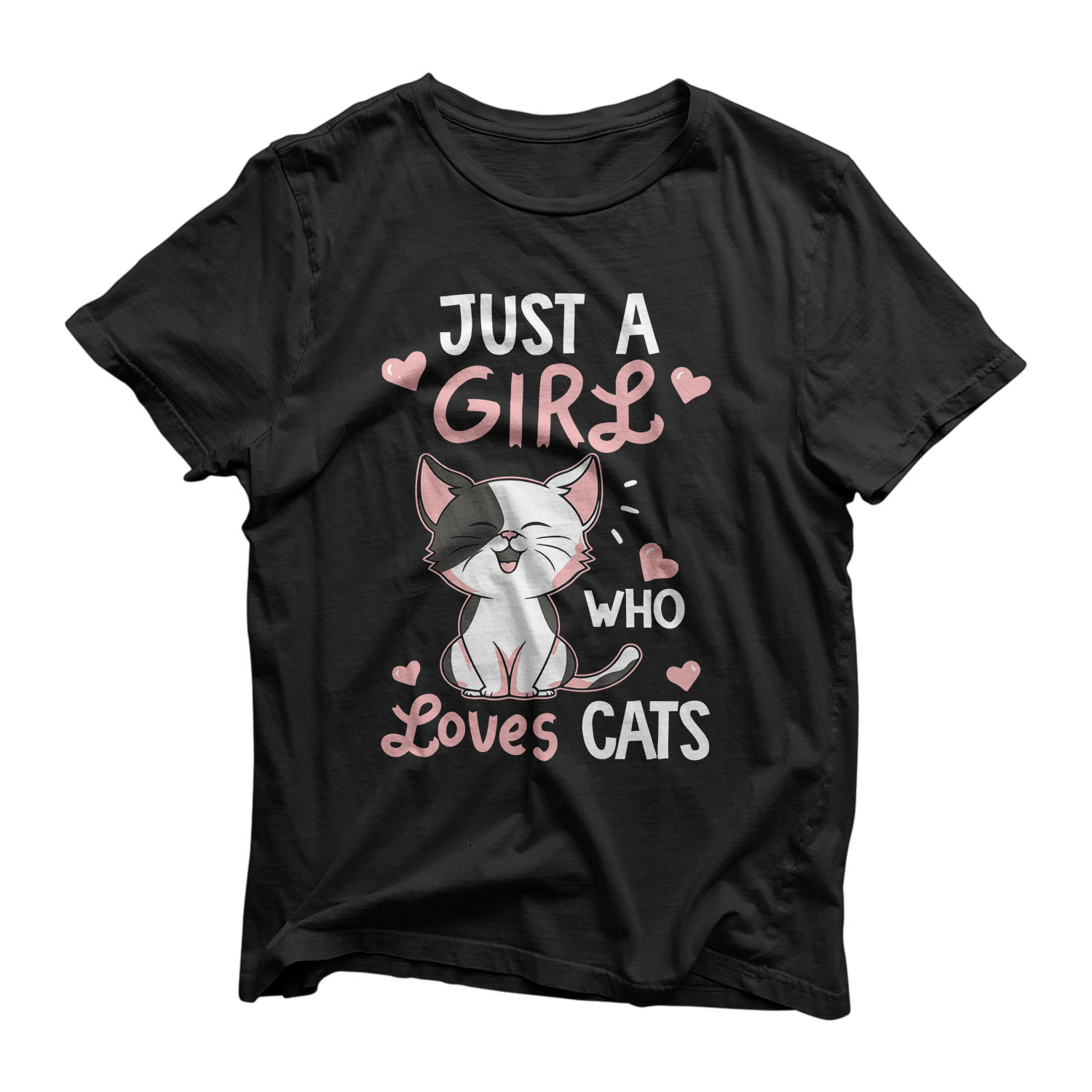 Just A Girl Who Loves Cats Tshirt Cute Cat Lover Gifts T-Shirt