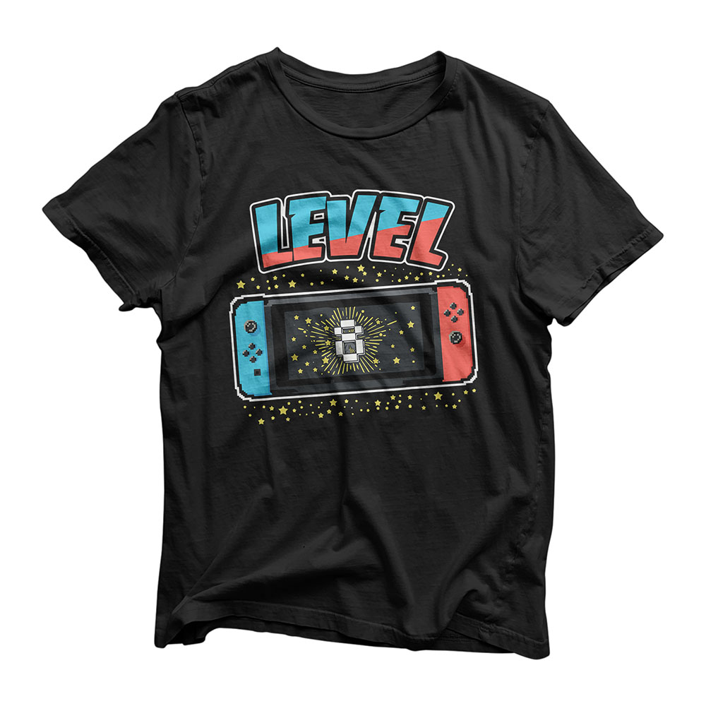 Level 8 Birthday Shirt Boy 8 Years Old Video Games Gift T-Shirt