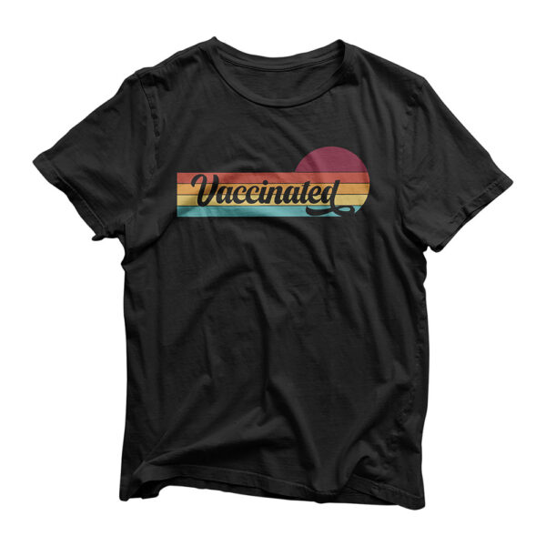 Vaccinated Retro Sunset Pro Vaccination Immunization T-Shirt