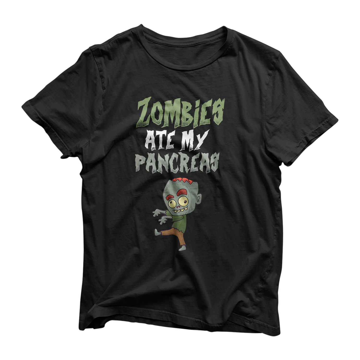 Zombies Ate My Pancreas T1D Type 1 Diabetes Girl Kid T-Shirt