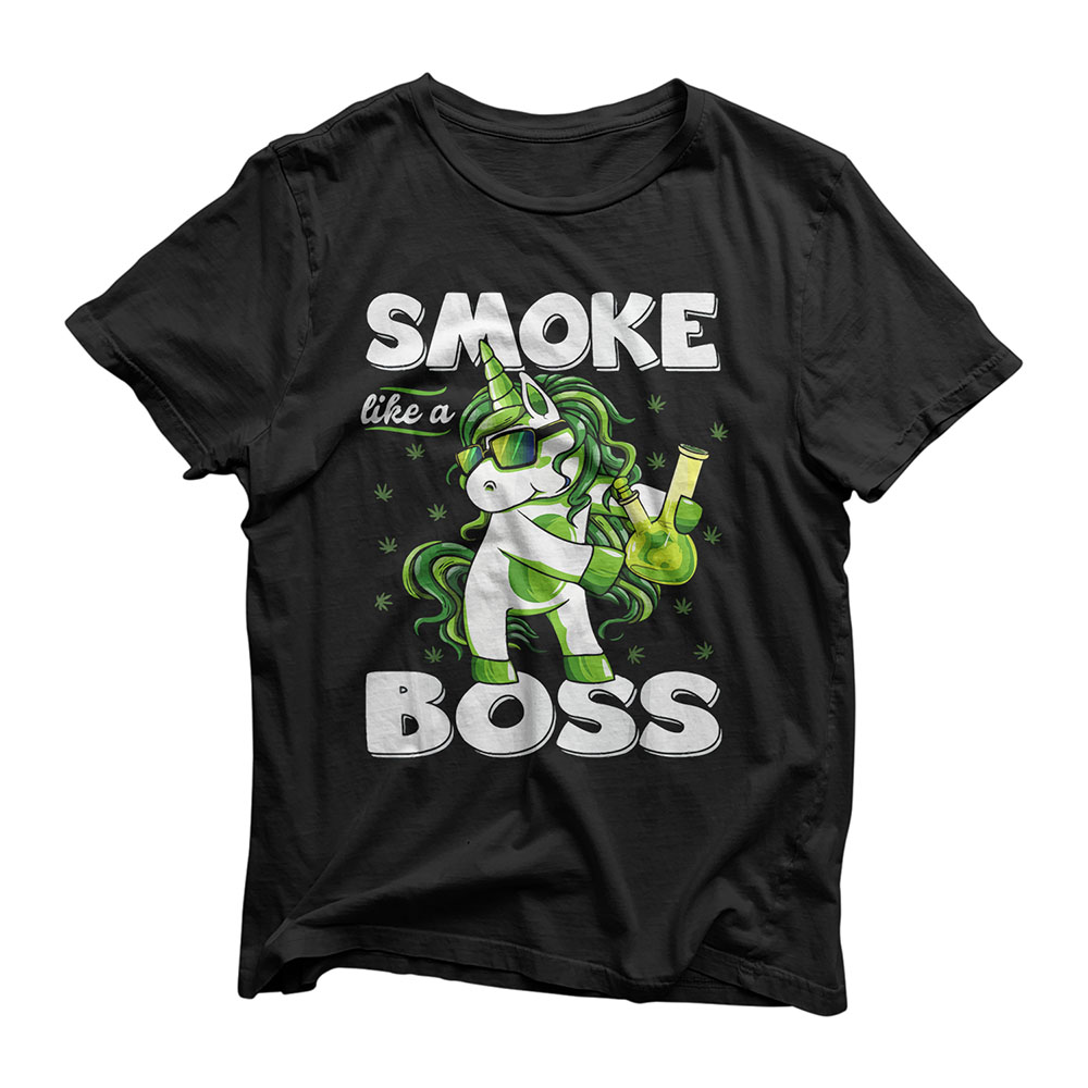 420 Unicorn Floss Like A Boss Shirt Weed Pot Leaf Marijuana T-Shirt