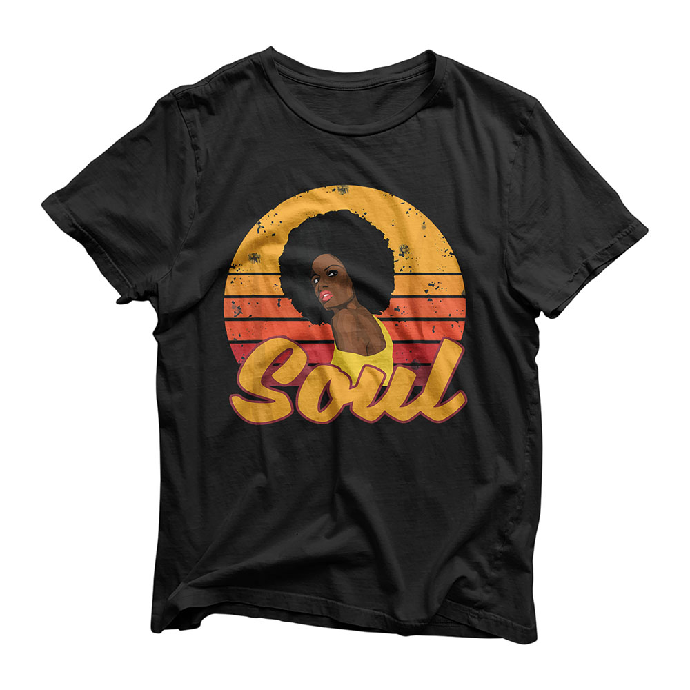 African American 70s 80s Funk Afro Disco Soul Melanin Queen T-Shirt