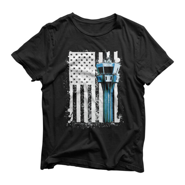 Air Traffic Controller US Flag ATC Flight Control T-Shirt