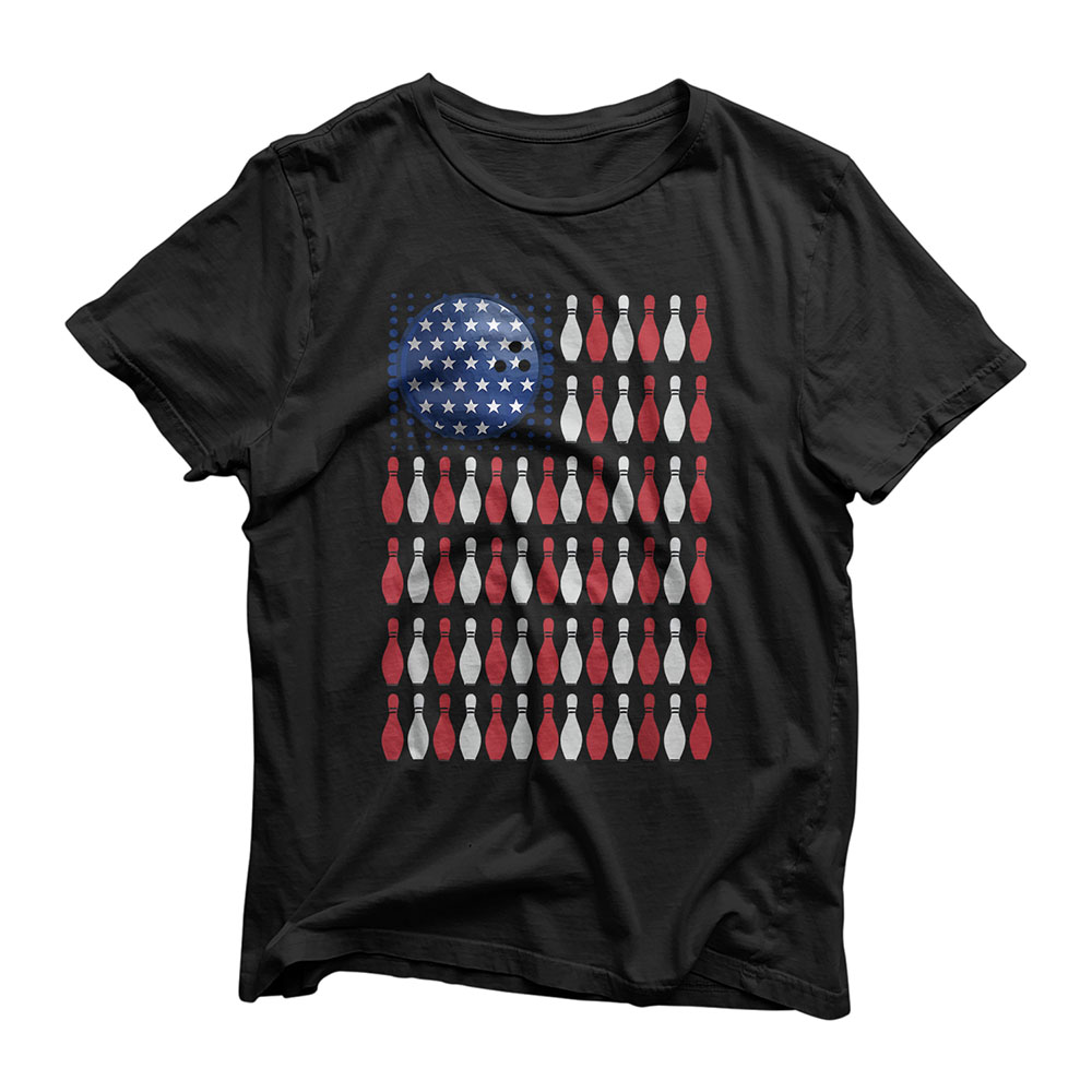 American Flag Bowling Shirt | Bowler Gifts For Bowling Team T-Shirt