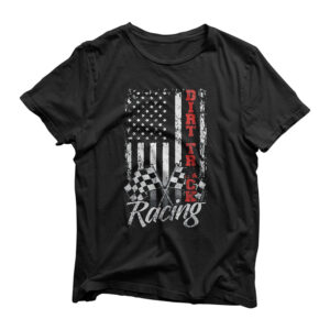 American Flag Dirt Track Racing Car Bike Driver Racer Gift T-Shirt