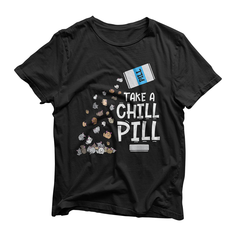 Animal Meme Gift - Chill Pill Pun Chinchilla T-Shirt