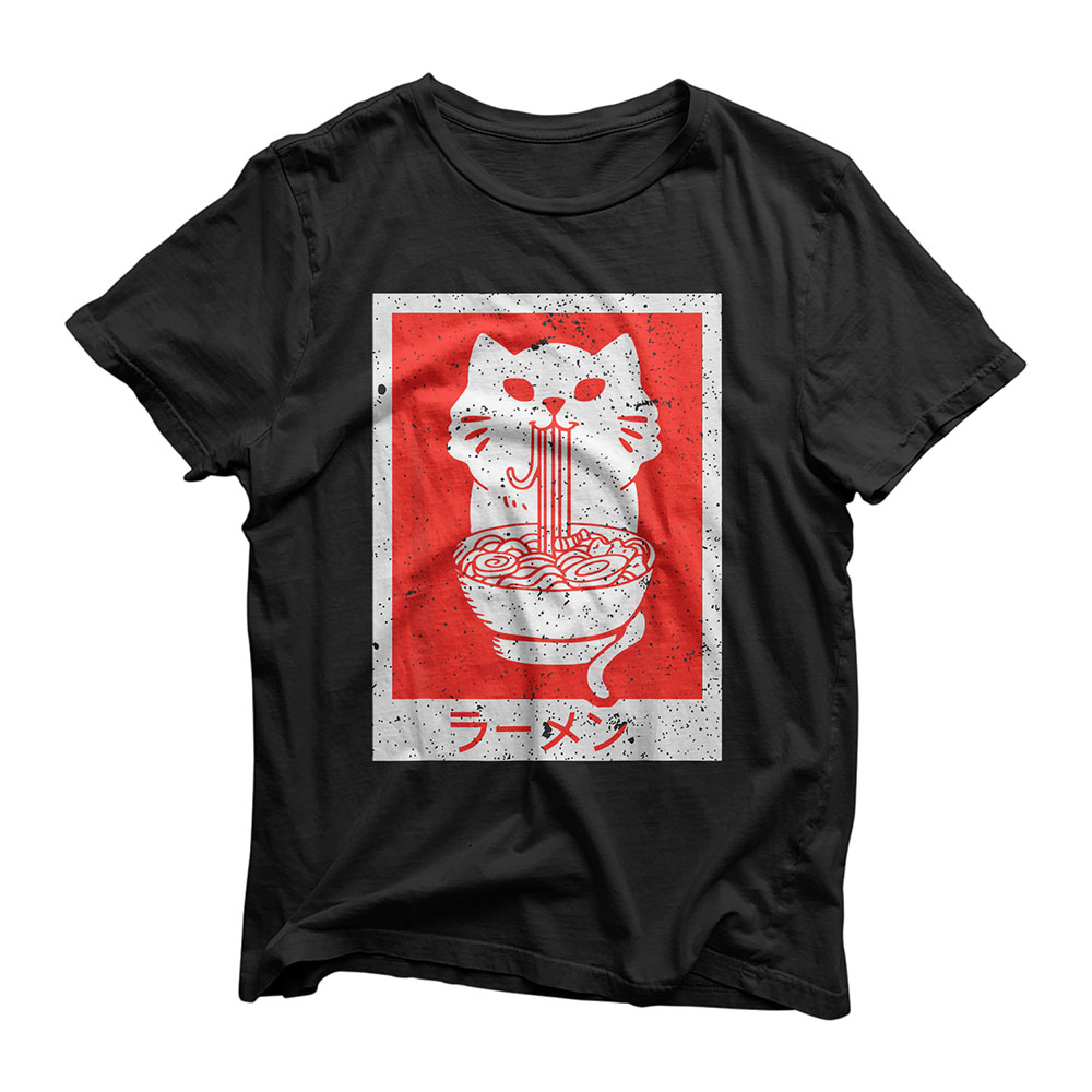 Anime Cat Ramen Kawaii Neko Noodles T-Shirt