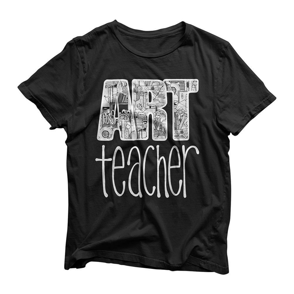 Art Teacher Supplies Doodle Line Drawing T-Shirt