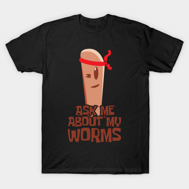 Ask Me About My Worms Funny Cute Headband Earthworm Farming T-Shirt