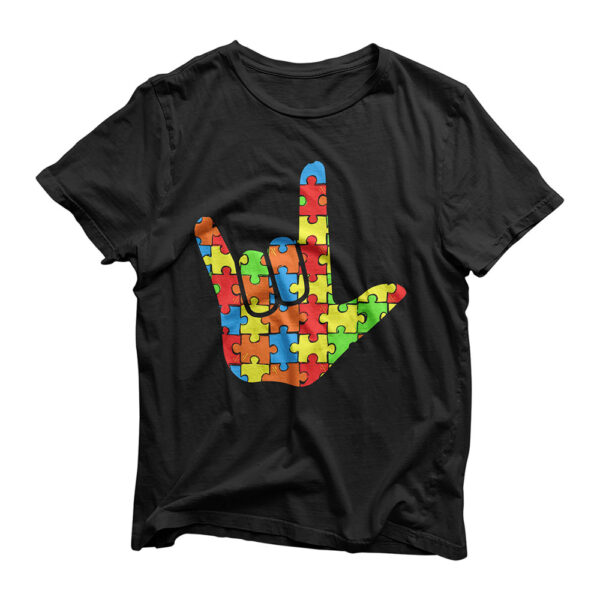 ASL Love Sign Language Autism Gift Awareness Support T-Shirt
