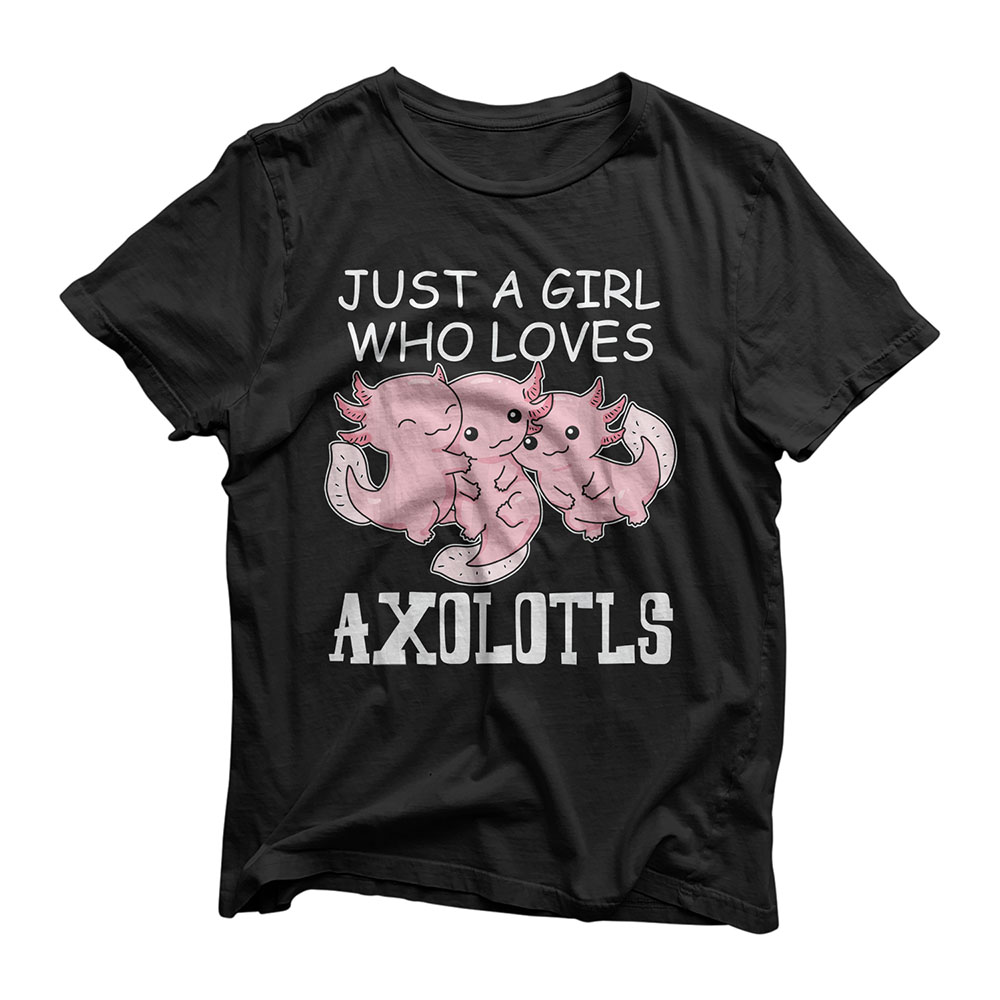 Axolotl Shirt Kids Kawaii Axolotl Tshirt Girls Women Axolotl T-Shirt