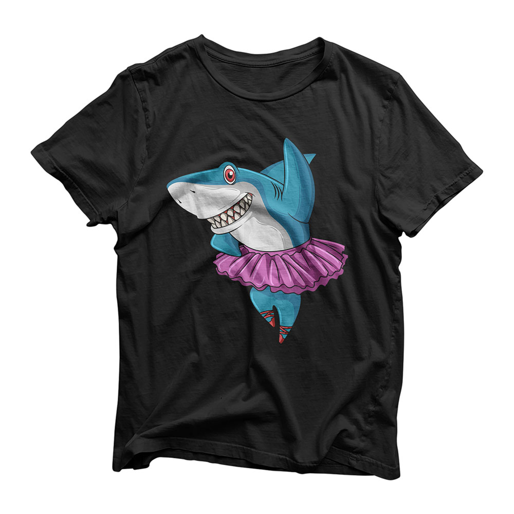 Ballerina Shark Ballet Dancer Shark Tutu Dance Party T-Shirt