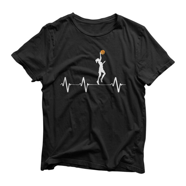 Basketball Heartbeat Gift Shirts for Women and Girls T-Shirt