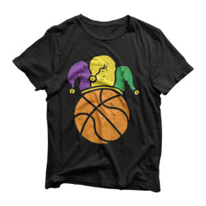 Basketball Jester Hat Mardi Gras Carnival Player Coach Gift T-Shirt