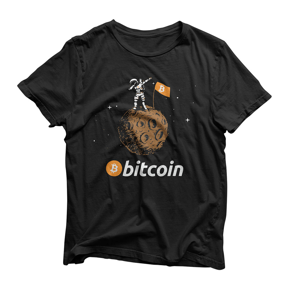 Bitcoin BTC Crypto to the Moon Dabbing Shirt With Astronaut T-Shirt