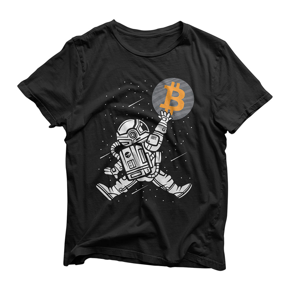 Bitcoin To The Moon Shirt Astronaut Bitcoin HODL BTC Crypto T-Shirt