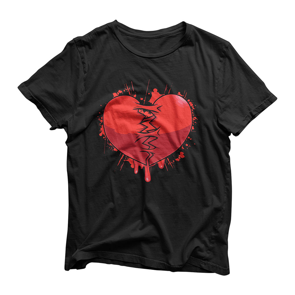 Broken Heart Heartbroken Sad Valentine Break-up Divorce T-Shirt