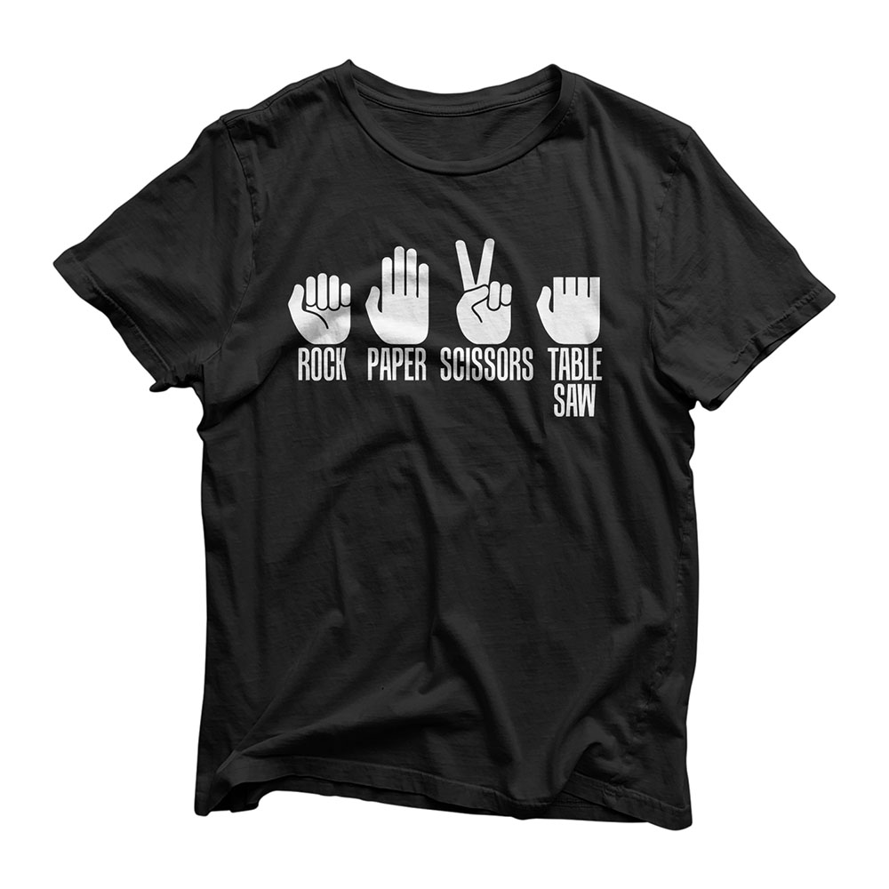 Carpenters Shirt Rock Paper Scissor Table Saw Carpentry Gift T-Shirt