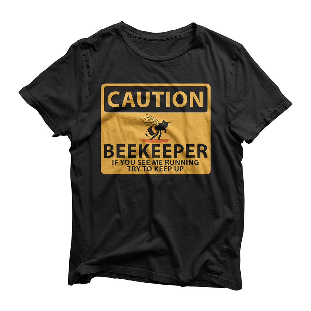 Caution Beekeeping Tshirt I Beekeeper Supplies Honey Outfit T-Shirt