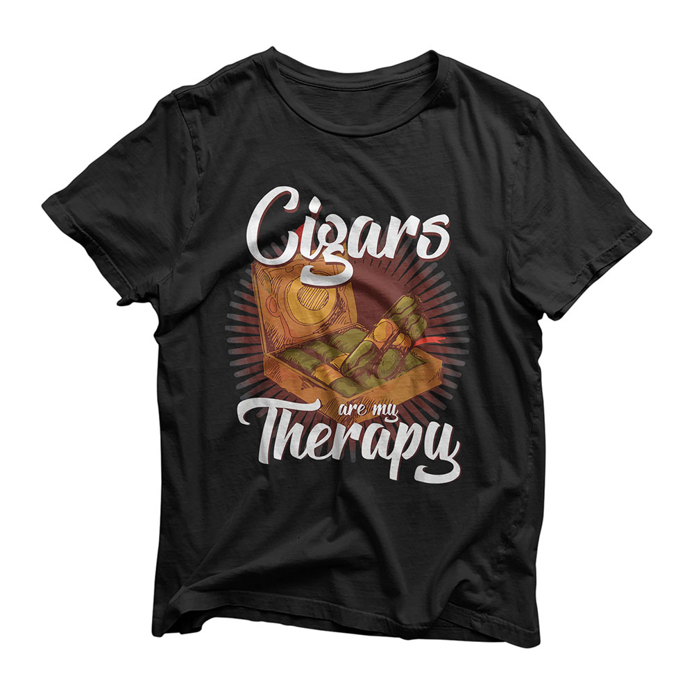 Cigar Smoking Cigars are my Therapy Smoker T-Shirt