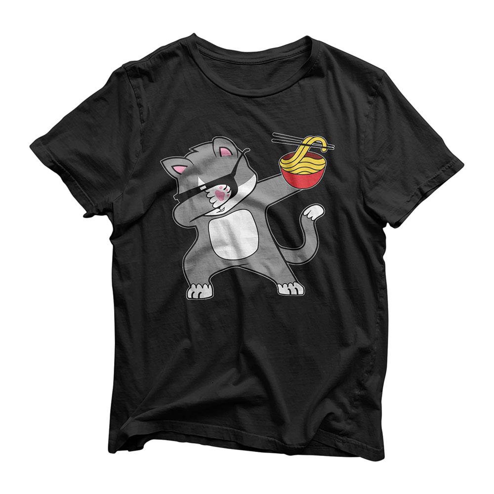 Dabbing Kitty Cat Ramen Kawaii Anime Japanese Dance Gift T-Shirt