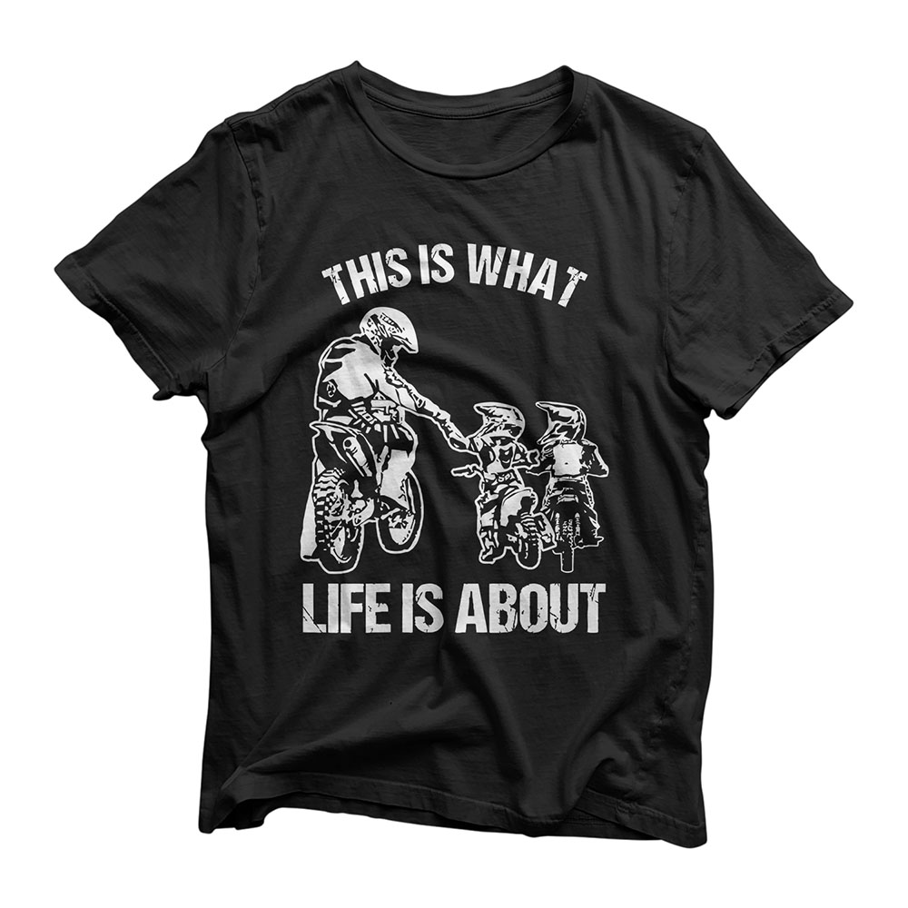 Dirt Bike Dad Motocross Motorcycle FMX Biker Father and Kids T-Shirt