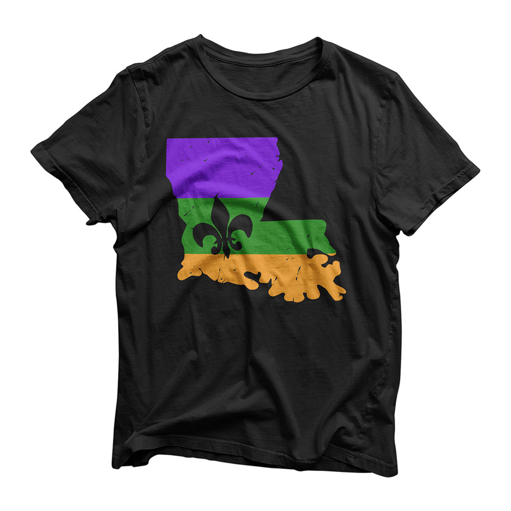 Distressed Mardi Gras Fleur De Lis T-shirt
