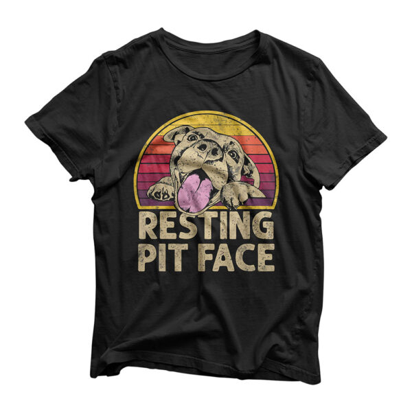 Dog Pitbull Resting Pit Face Funny gift For Pitbull Lovers T-Shirt