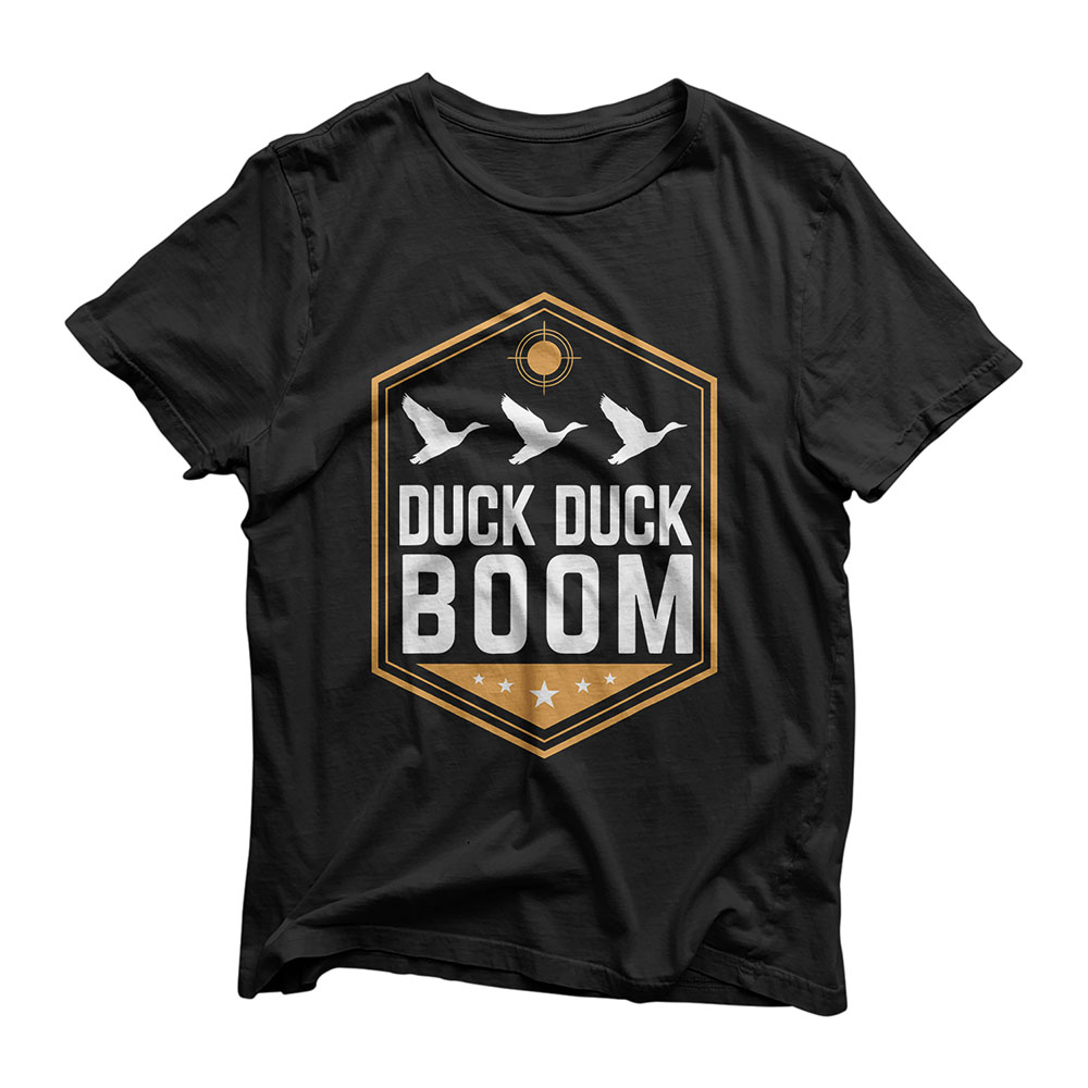 Duck Hunting T-Shirts Funny Duck Duck Boom Graphic Gear T-Shirt