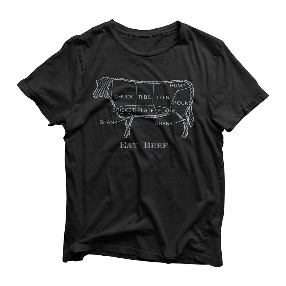 Eat Beef Butcher Cut Chart Cow Meat T Shirt