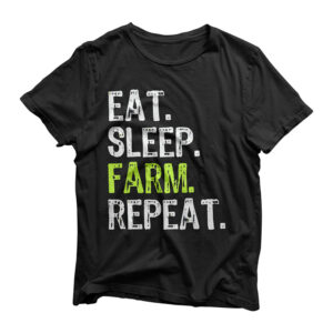 Eat Sleep Farm Repeat Farmer Farming Funny Gift Christmas T-Shirt