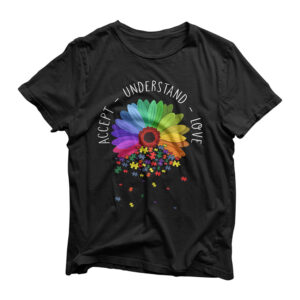 Floral Autism Awareness Daisy Flower For Mom Women T-Shirt
