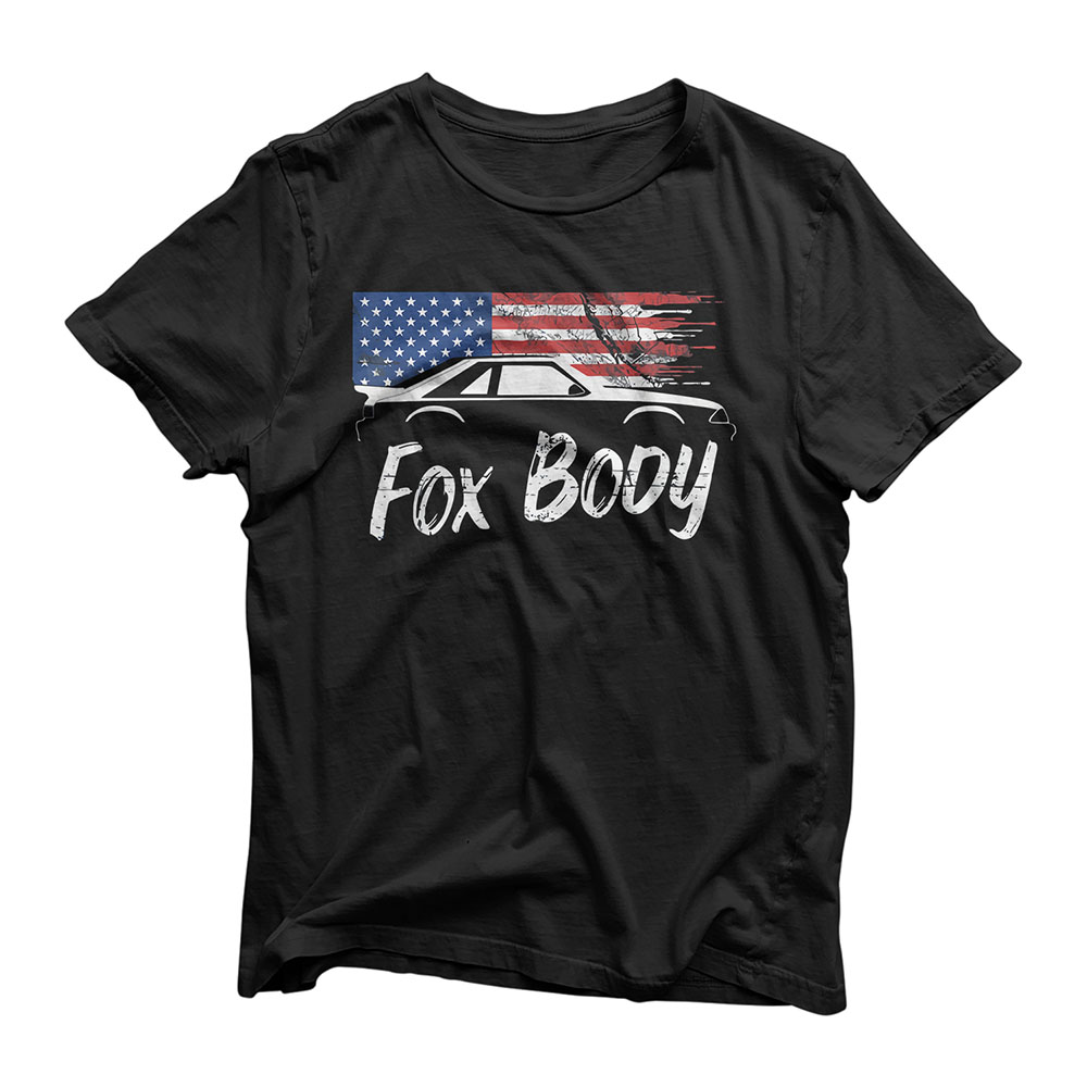 Foxbody 5.0 American Flag Stang Muscle Car T-shirt T-Shirt