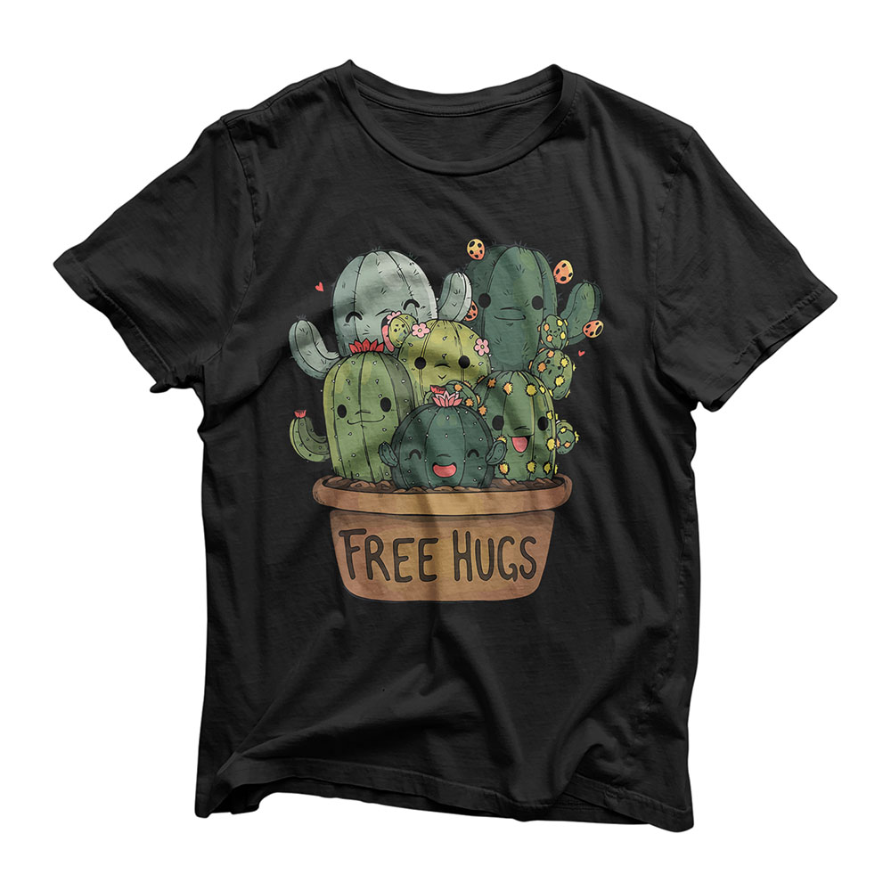 Free Cactus hugs Tee | Cute funny cactus gift T-Shirt