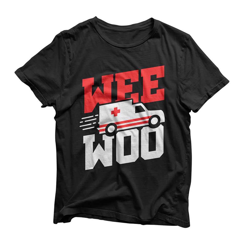 Funny Ambulance Driver EMT Paramedic Student Gift Wee Woo T-Shirt