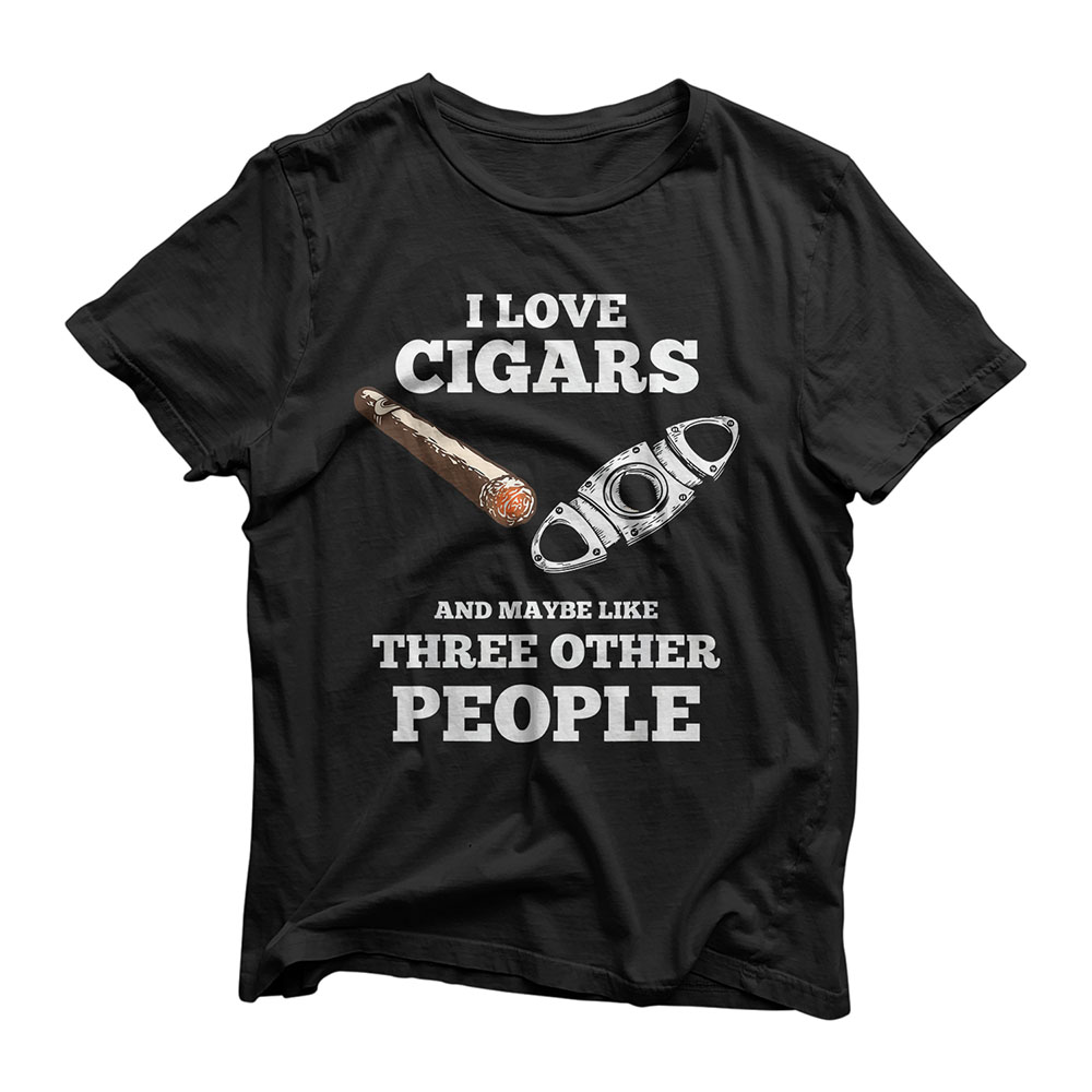 Funny Cigar Accessories Gift Set Cigar Lover Smokers Party T-Shirt