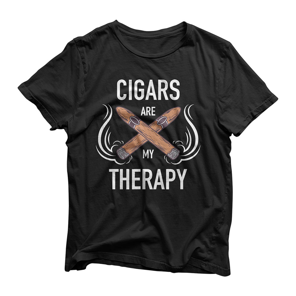 Funny Cigar Smoker Tshirt Cigars are my Therapy Gift Shirt T-Shirt