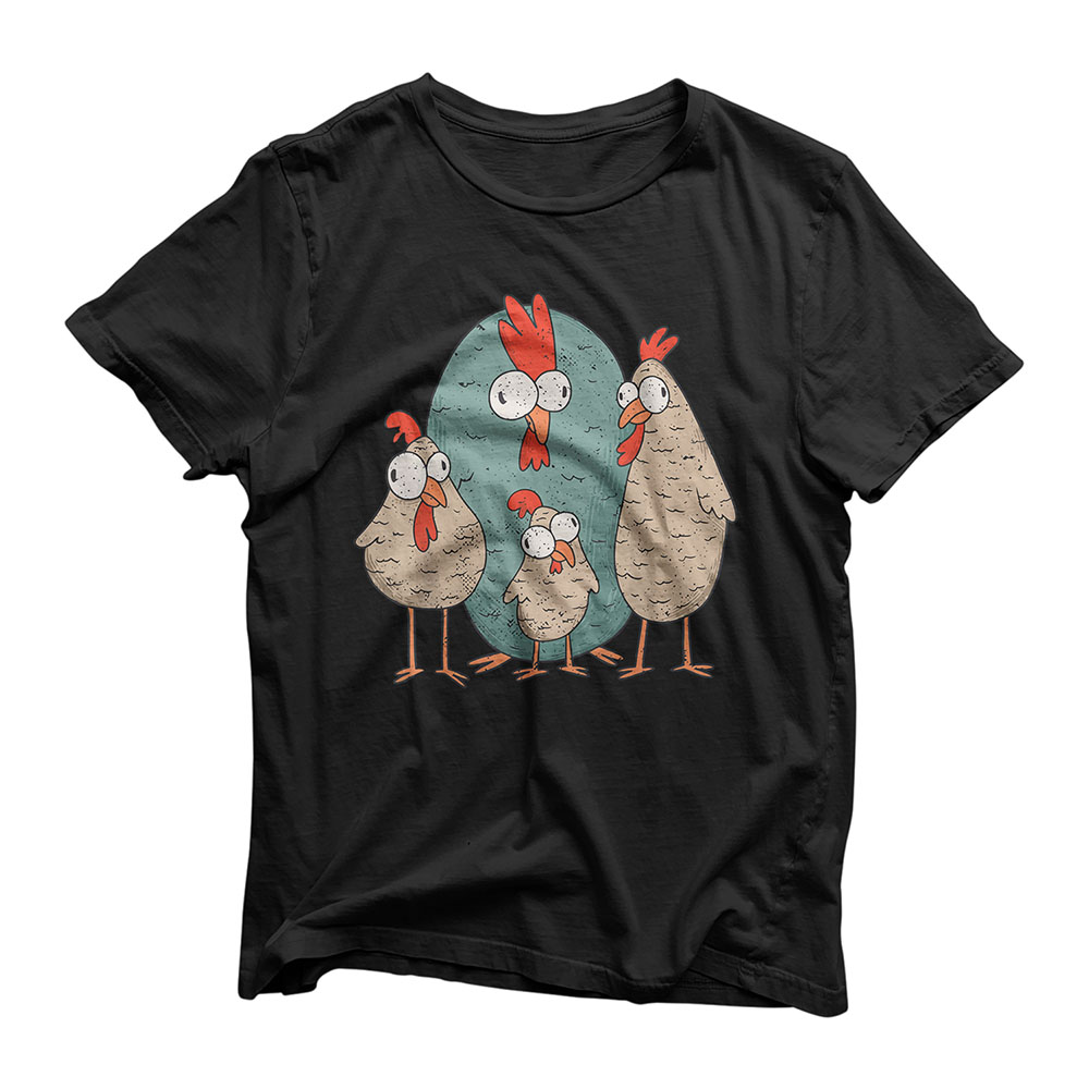 Funny Crazy Chicken Family, Chickens Lover Gifts Kids Boys T-Shirt