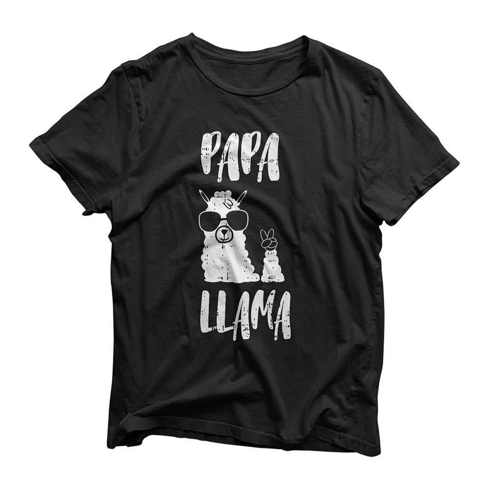 Funny Papa Llama Daddy Cute First Fathers Day Outfit Premium T-Shirt