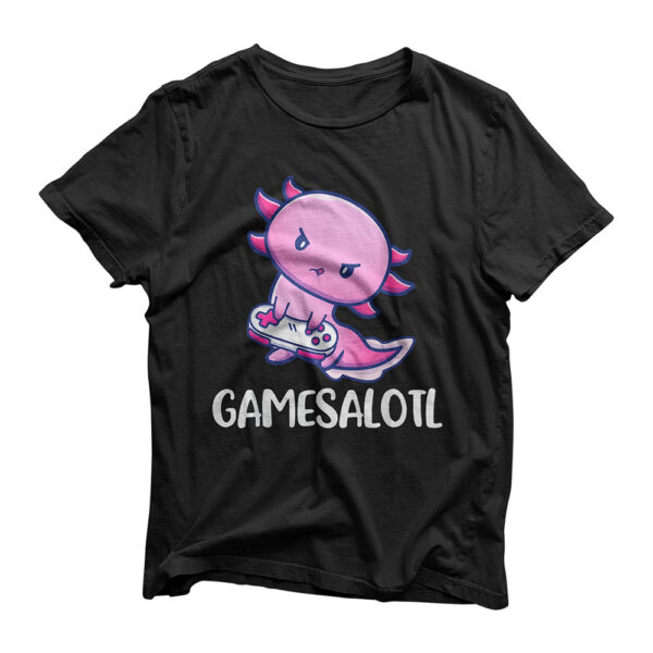 Gamesalotl Axolotl Cute Playing Video Game T-Shirt