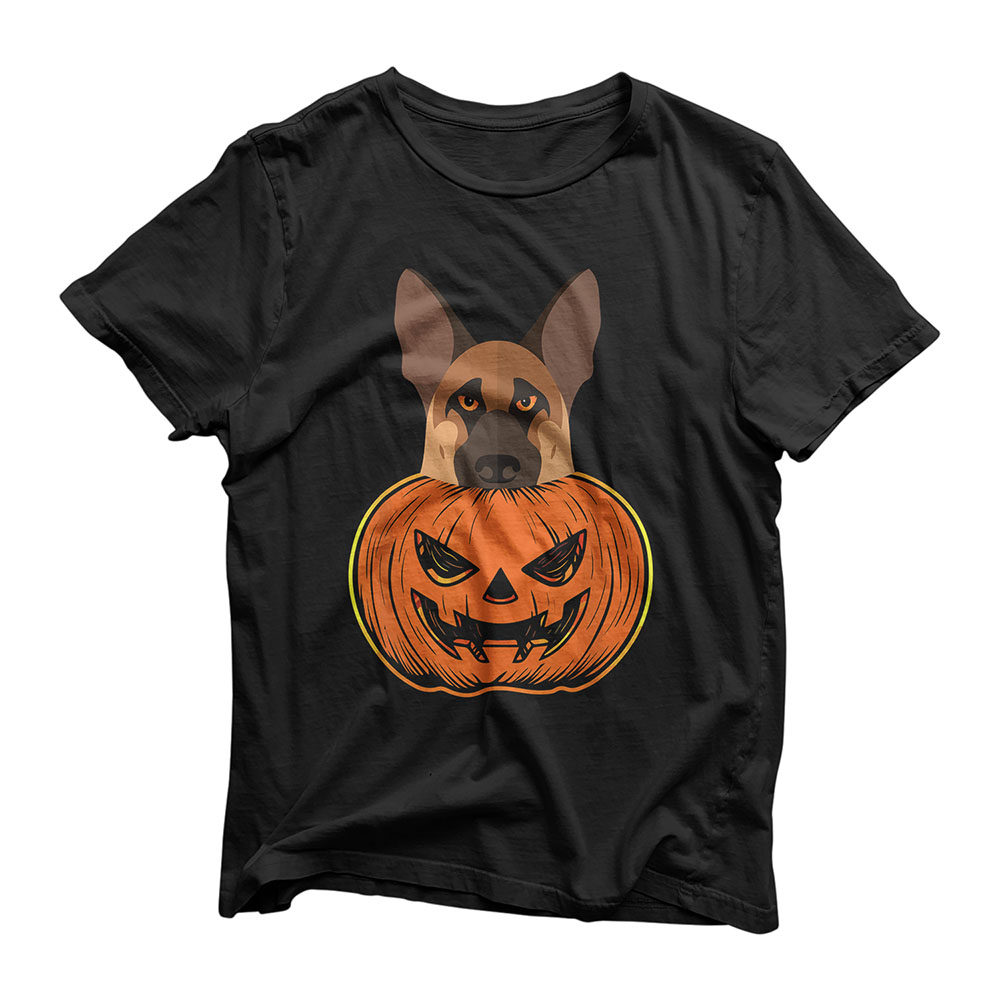 German Shepherd Halloween Pumpkin Carving Police Canine Dog T-Shirt
